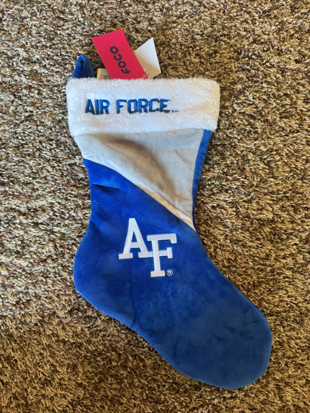 FA Blue and White Air Force Holiday Stocking